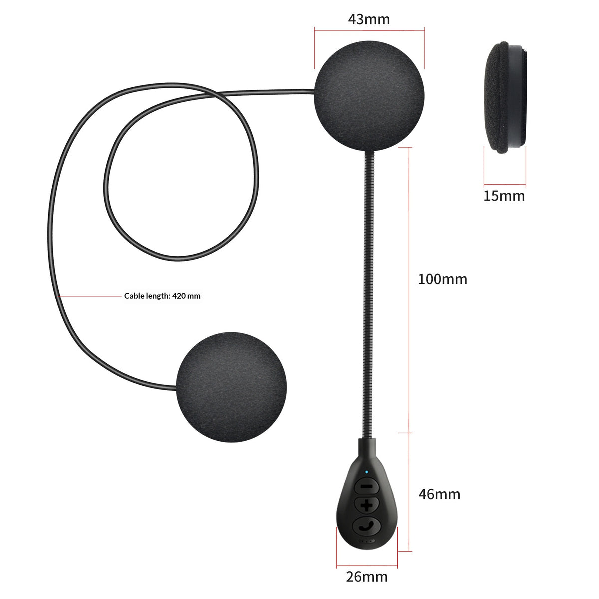 T6 Inbyggd Motorcykelhjälm Bluetooth-kompatibel Headset Lång Standby Brusreducerande Hög Volym Ridhjälmhörlurar
