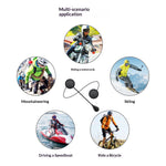T6 Inbyggd Motorcykelhjälm Bluetooth-kompatibel Headset Lång Standby Brusreducerande Hög Volym Ridhjälmhörlurar