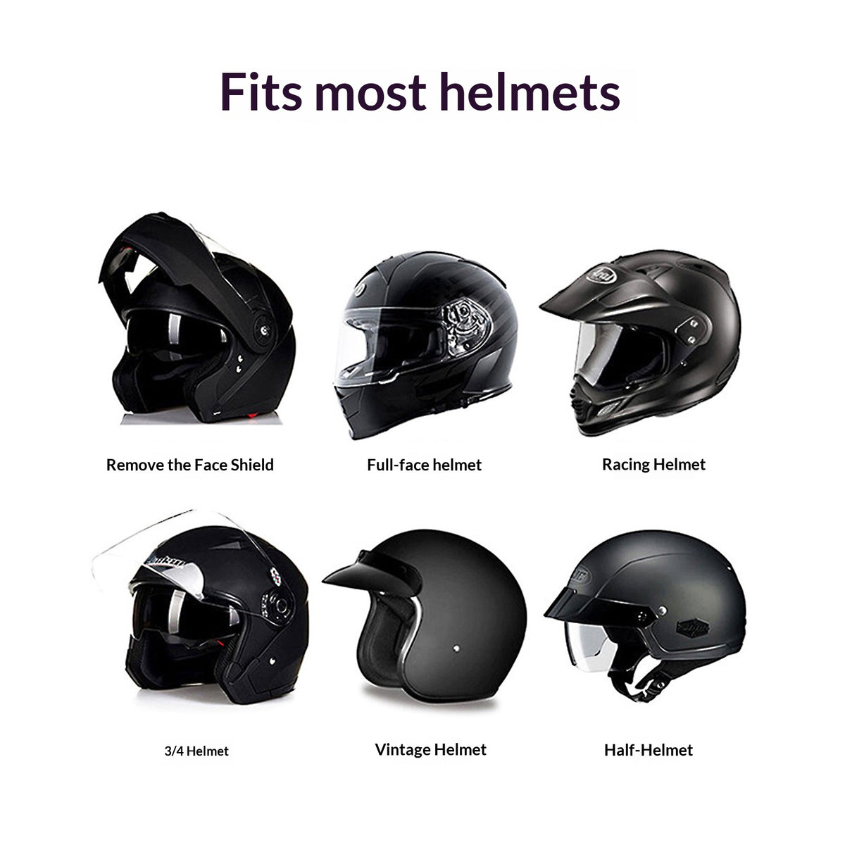 T6 Inbyggd Motorcykelhjälm Bluetooth-kompatibel Headset Lång Standby Brusreducerande Hög Volym Ridhjälmhörlurar