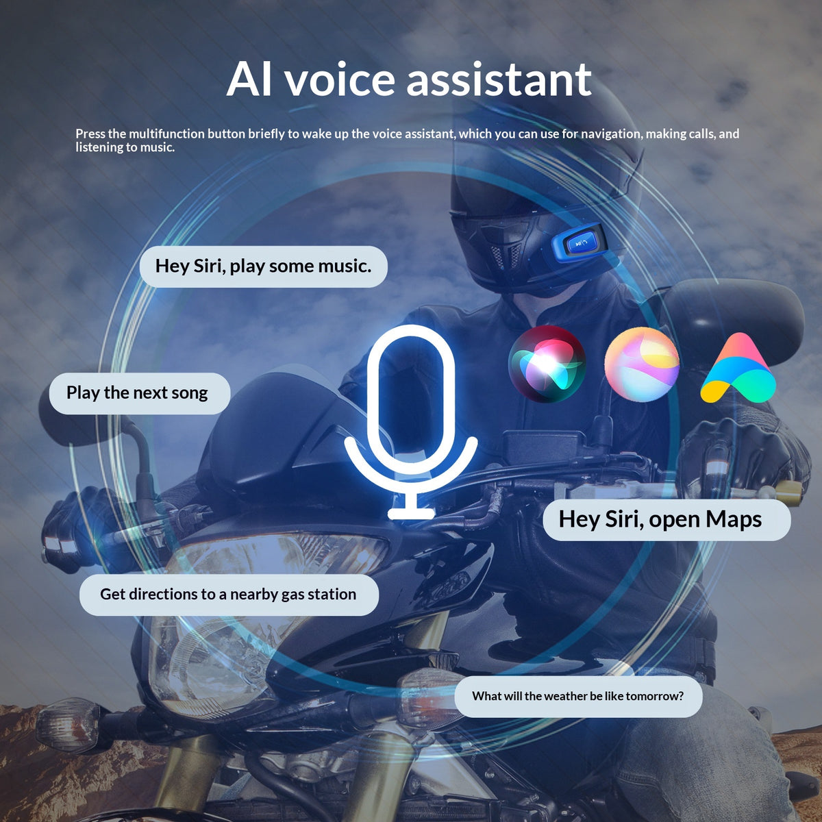 YZ09 Motorcycle Helmet Headset HIFI Sound Smart Noise Cancelling One-to-Two Bluetooth-compatible Riding Headset