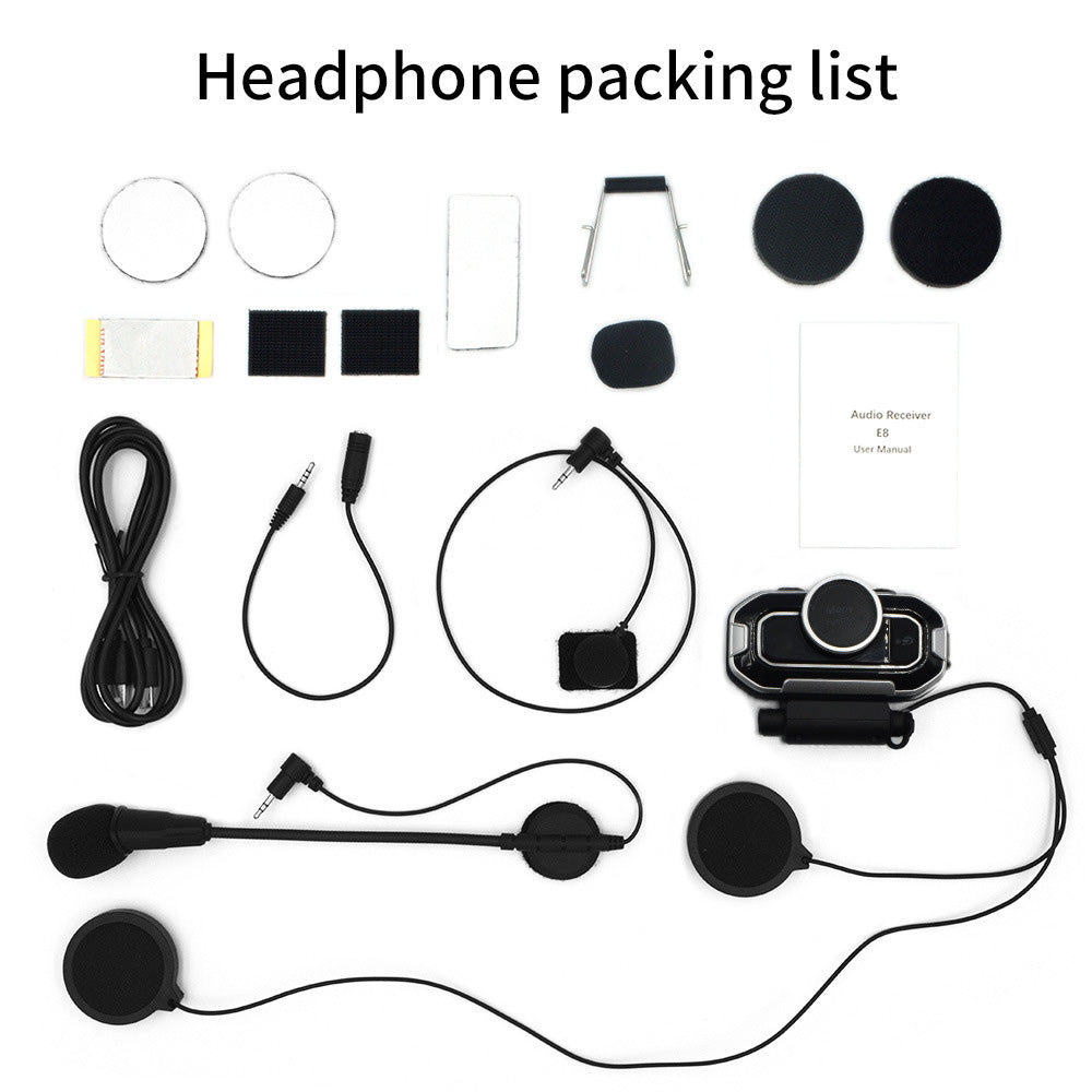 V9 Motorcycle Helmet Bluetooth-compatible Headset FM Radio Noise Reduction Dual Mic Auto Answer for Motorcycle Bicycle Helmet
