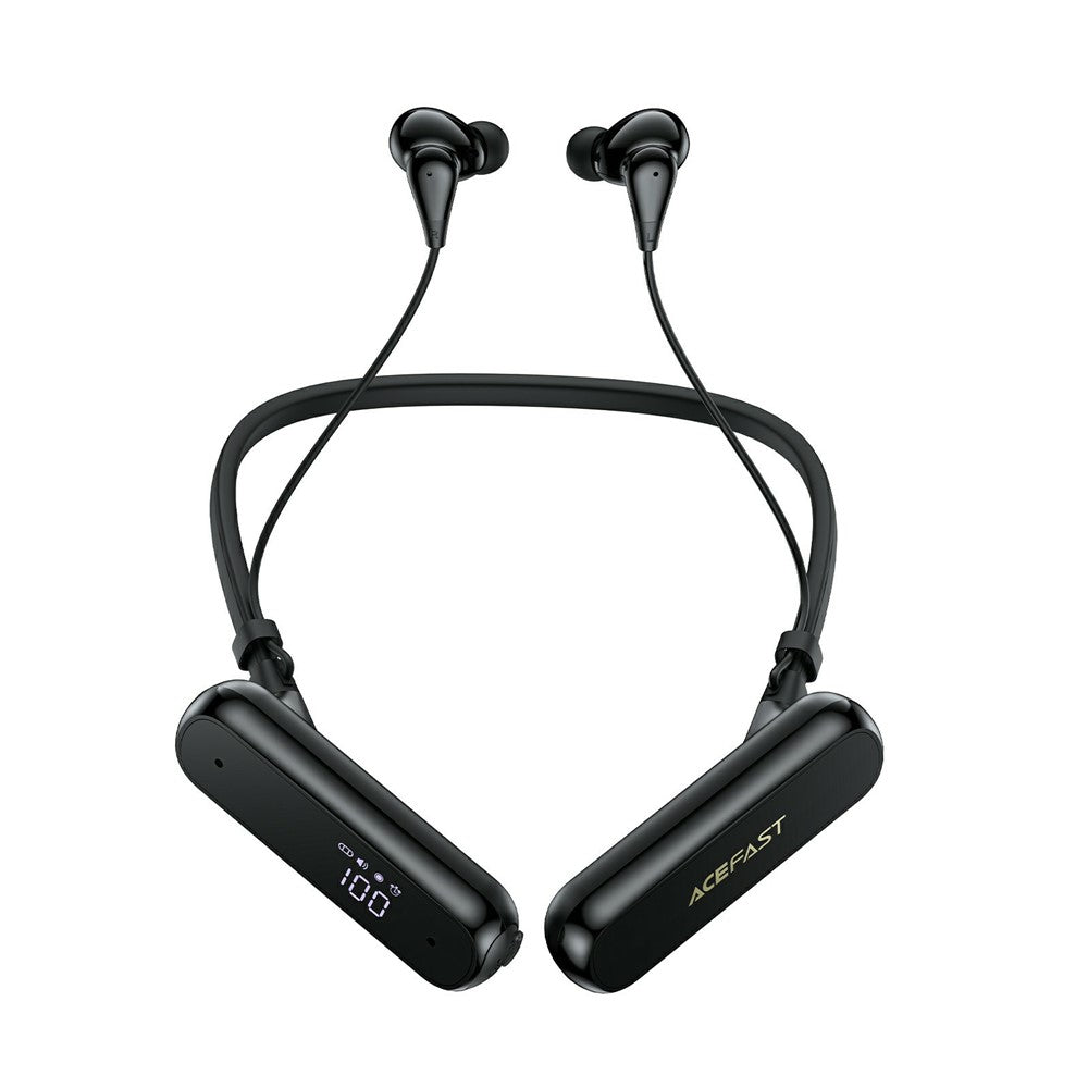 ACEFAST N13 OLED Display Neckband Wireless Earphones 200H Battery Life IPX4 Waterproof Support TF Card