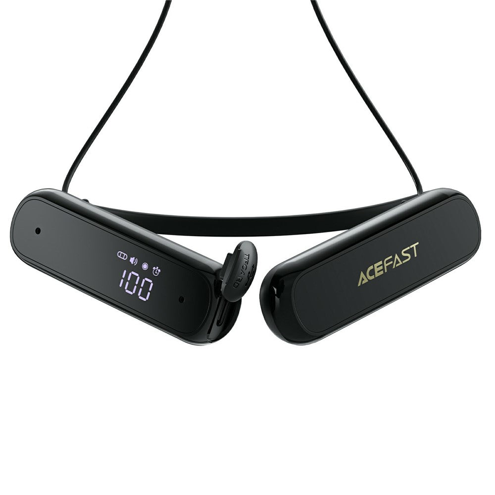 ACEFAST N13 OLED Display Neckband Wireless Earphones 200H Battery Life IPX4 Waterproof Support TF Card