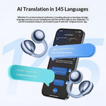YESIDO TWS49 AI Translation Open-Ear Clip Earbuds with 145 Languages and Touch Control
