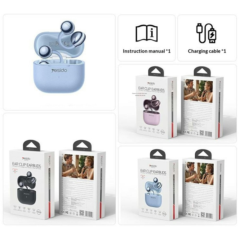 YESIDO TWS49 AI Translation Open-Ear Clip Earbuds with 145 Languages and Touch Control