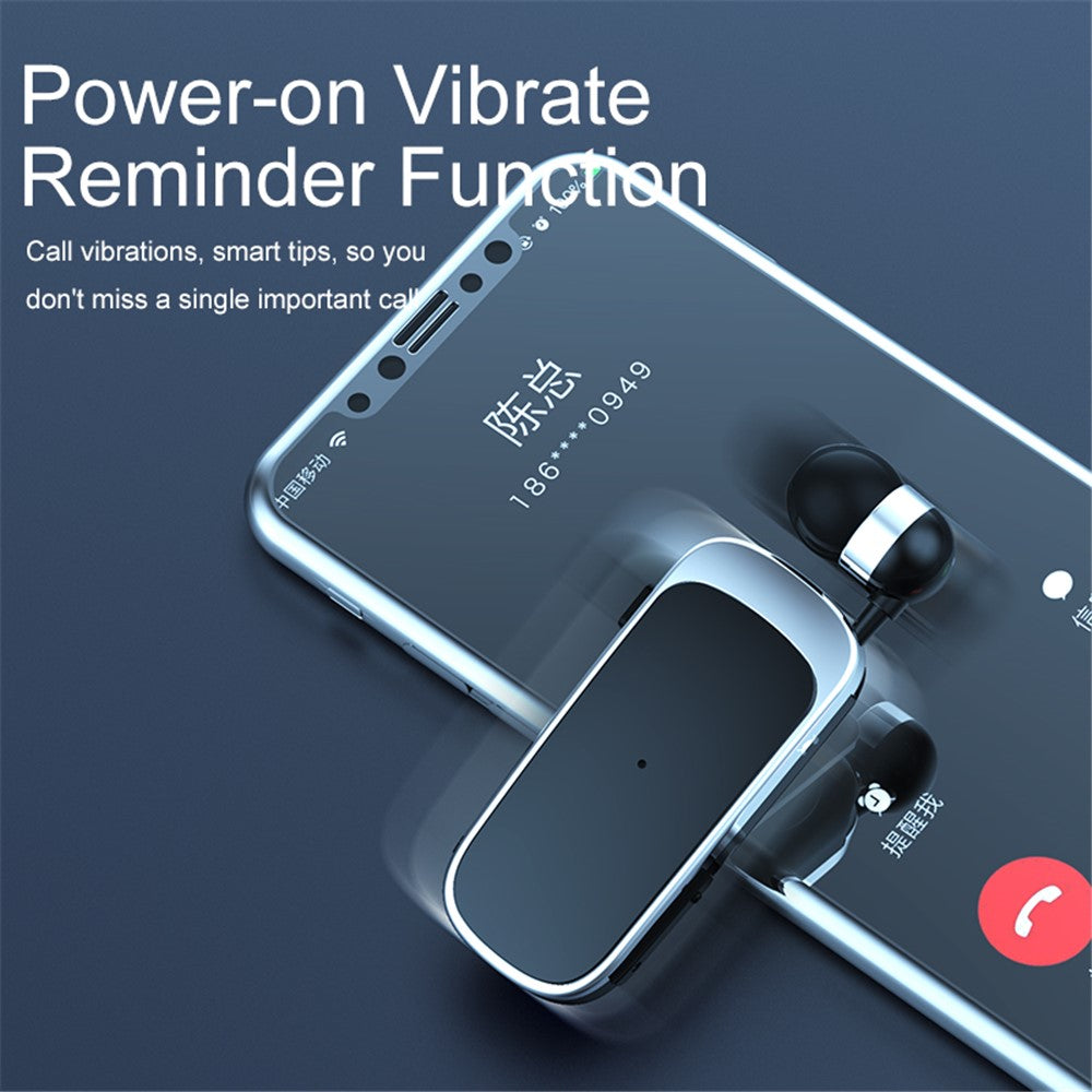 K52 Professionel Indtrækbar Bluetooth-kompatibel 4.1 Trådløs Hovedtelefon Øresnegl Opkaldspåmindelse Vibration Ørepropper