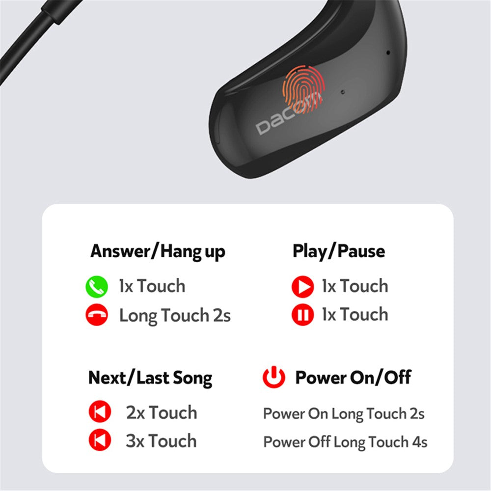 DACOM Athlete Bluetooth-compatible Neckband In-ear Earphone Wireless IPX7 Waterproof Touch Stereo Sports Headset