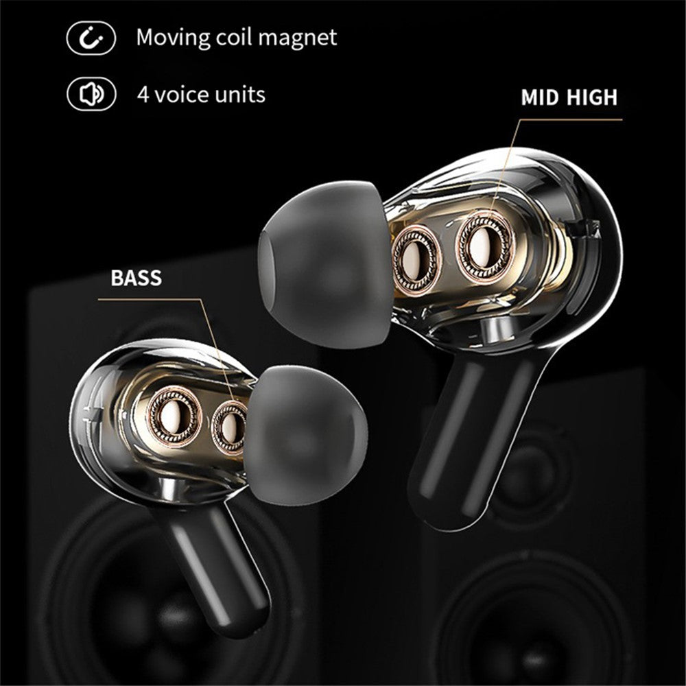 T22 TWS Dual Dynamic Drivers Wireless Noise Canceling Headset LED Power Display Bluetooth-compatible HiFi Earphone Earbuds