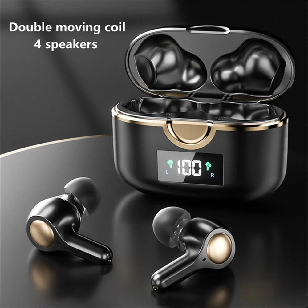 T22 TWS Dual Dynamic Drivers Wireless Noise Canceling Headset LED Power Display Bluetooth-compatible HiFi Earphone Earbuds