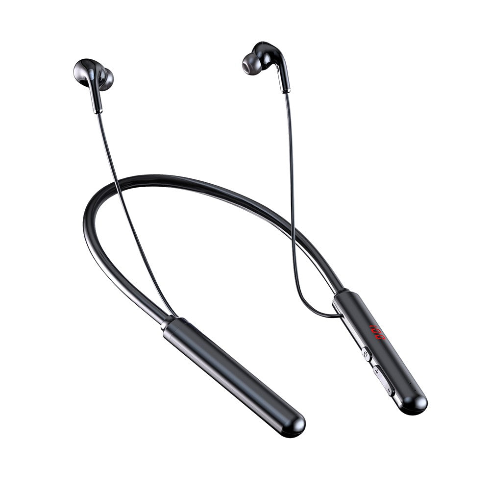 960 Bluetooth-kompatible 5.0-høretelefoner, sportshøretelefoner med nakkebånd, bas, stereo, strøm-LED-display, støjreducerende headset, understøtter TF-kort