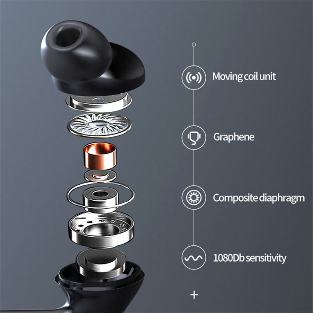 960 Bluetooth-kompatible 5.0-høretelefoner, sportshøretelefoner med nakkebånd, bas, stereo, strøm-LED-display, støjreducerende headset, understøtter TF-kort