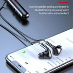 960 Bluetooth-kompatible 5.0-høretelefoner, sportshøretelefoner med nakkebånd, bas, stereo, strøm-LED-display, støjreducerende headset, understøtter TF-kort