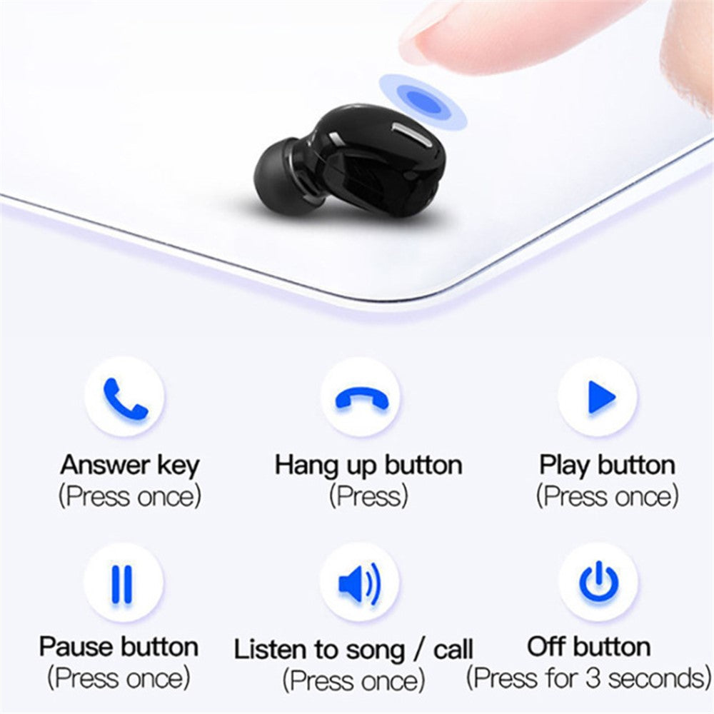 X9 Mini Stereo Trådløse Hovedtelefoner Bluetooth 5.0 In-ear HiFi Høretelefoner med Mikrofon