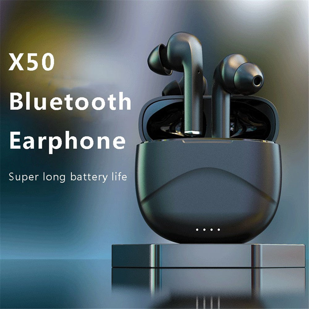 X50 TWS Trådlösa Bluetooth-kompatibla 5.1 In-ear-hörlurar Bas Stereo Musik Samtal Sport Headset