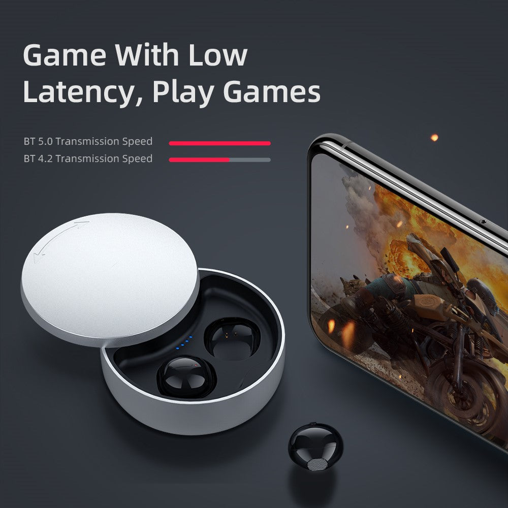 X21S TWS Låg Latens Gaming Hörlurar Bluetooth-kompatibla 5.0 Mini Headset Dolda Sport Trådlösa Hörlurar IP4 Vattentäta Osynliga Hörlurar med Mikrofon