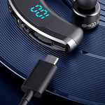 V9S Bluetooth-kompatibelt enkeltøre-headset (mono) i forretningsstil med LED-display, trådløst headset/øretelefon med batteriopladningsetui
