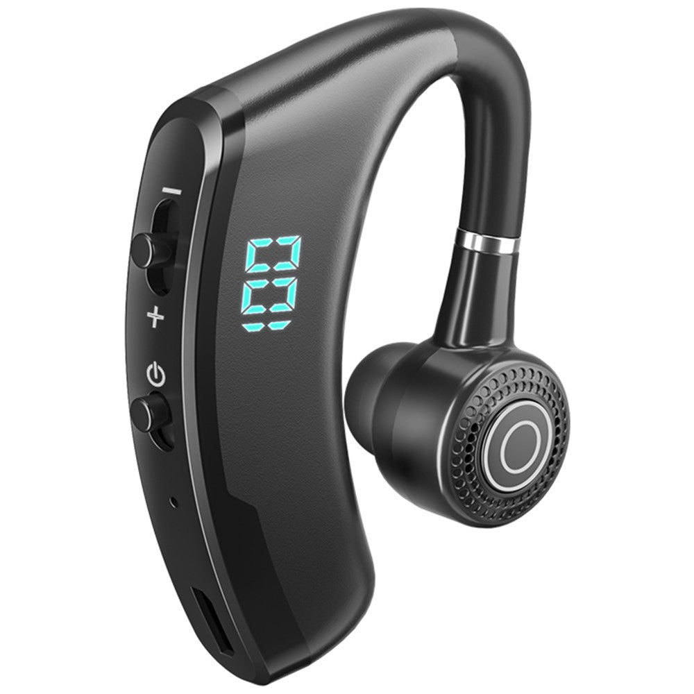 V9S Bluetooth-kompatibelt enkeltøre-headset (mono) i forretningsstil med LED-display, trådløst headset/øretelefon med batteriopladningsetui