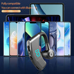 V9S Bluetooth-kompatibelt enkeltøre-headset (mono) i forretningsstil med LED-display, trådløst headset/øretelefon med batteriopladningsetui
