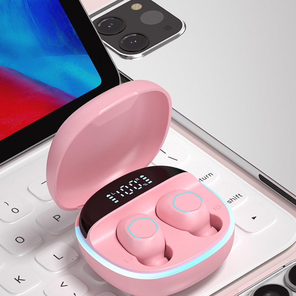 M13 Bluetooth-compatible Wireless Earphones Wireless Earpiece LED Display Screen Waterproof Earbuds Headsets with Charging Bin for Gaming Running Cycling Walking