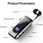 K55 Business Bluetooth-kompatibel enkeltopplåring med batterivisning, klips, intelligent støydemping og teleskopisk headsetklemme
