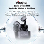 LENOVO Thinkplus LP40 Bluetooth-compatible 5.0 TWS Earphone Noise Reduction In-ear Headphone with 300mAh Charging Case