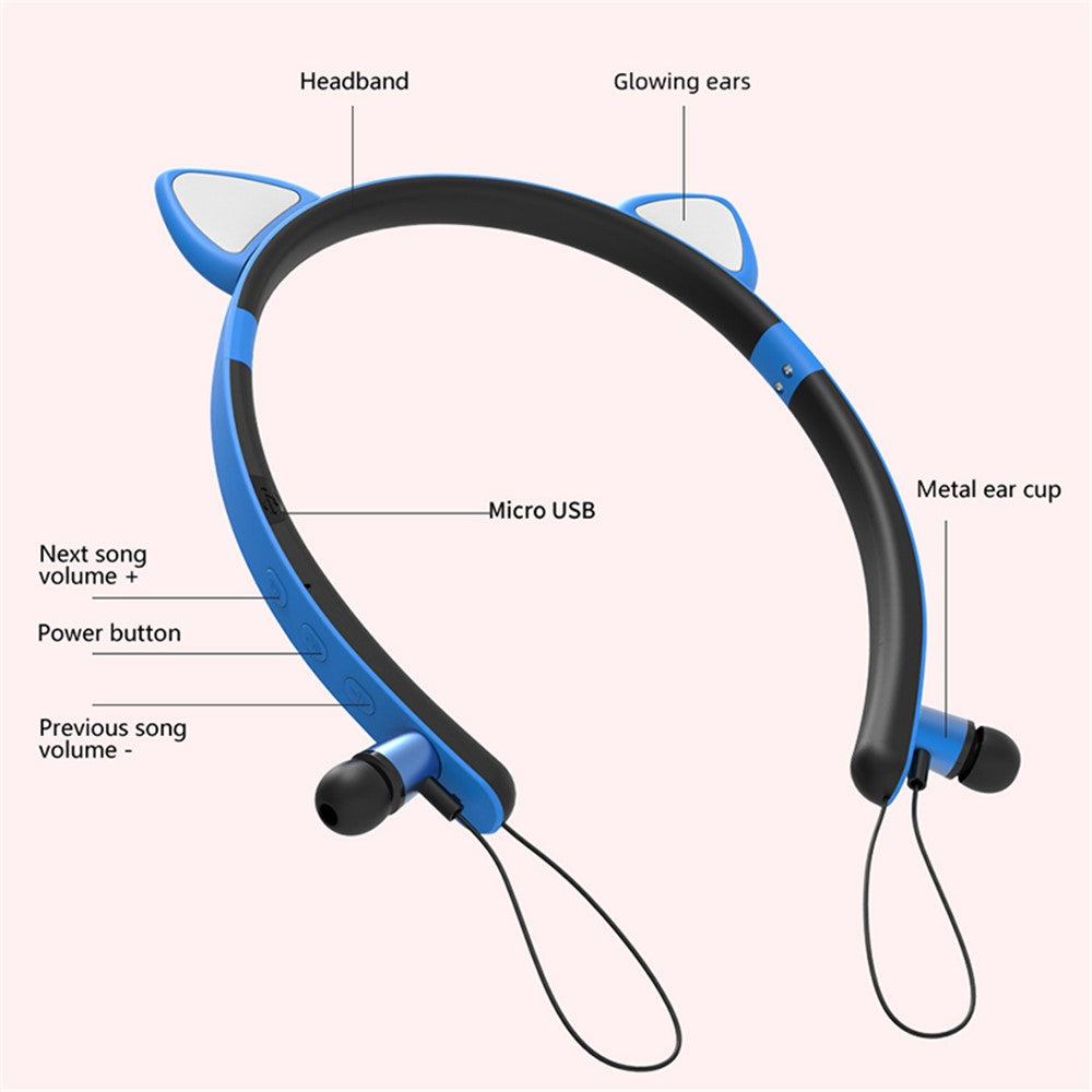 Barn Trådlösa In-ear-hörlurar med Bluetooth-funktion Söta Magnetiska Hörlurar Barnheadset med Halsband