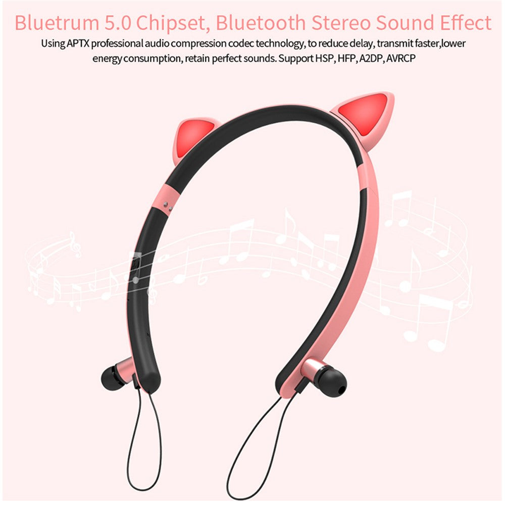 Barn Trådlösa In-ear-hörlurar med Bluetooth-funktion Söta Magnetiska Hörlurar Barnheadset med Halsband