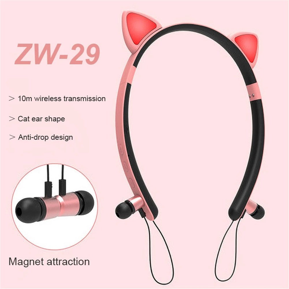 Barn Trådlösa In-ear-hörlurar med Bluetooth-funktion Söta Magnetiska Hörlurar Barnheadset med Halsband