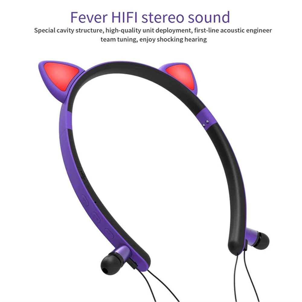 Barn Trådlösa In-ear-hörlurar med Bluetooth-funktion Söta Magnetiska Hörlurar Barnheadset med Halsband