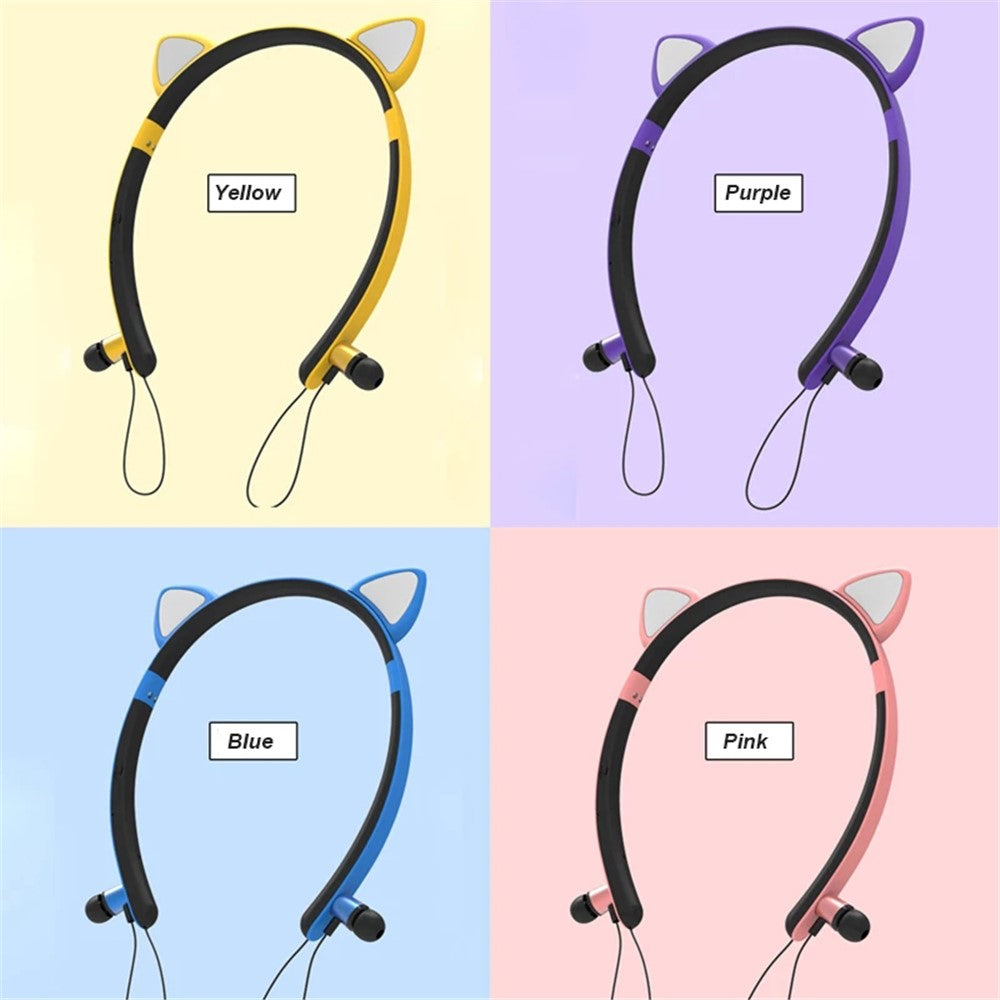 Barn Trådlösa In-ear-hörlurar med Bluetooth-funktion Söta Magnetiska Hörlurar Barnheadset med Halsband