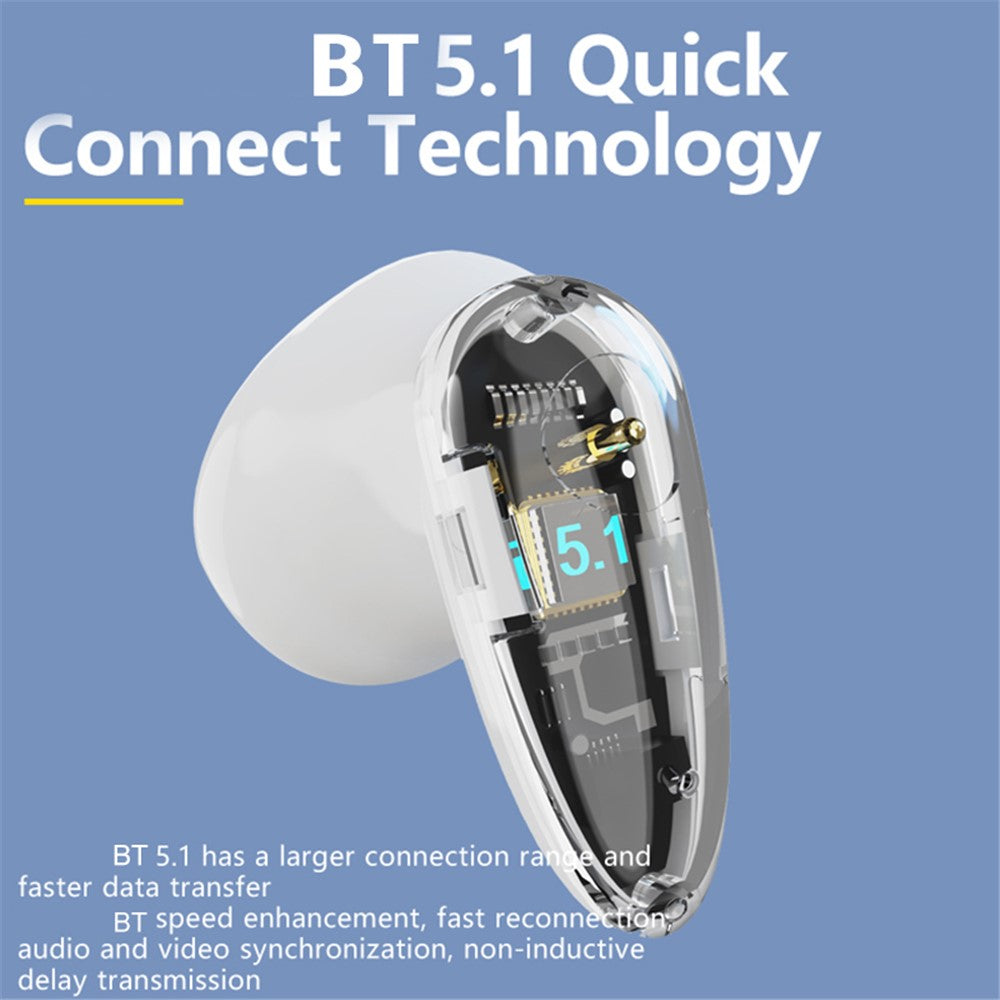 KOLINSKY KS55 Wireless Earbuds Binaural TWS Mini Sports Headphone Touch Control Bluetooth-compatible 5.1 Gaming Headset with Digital Display