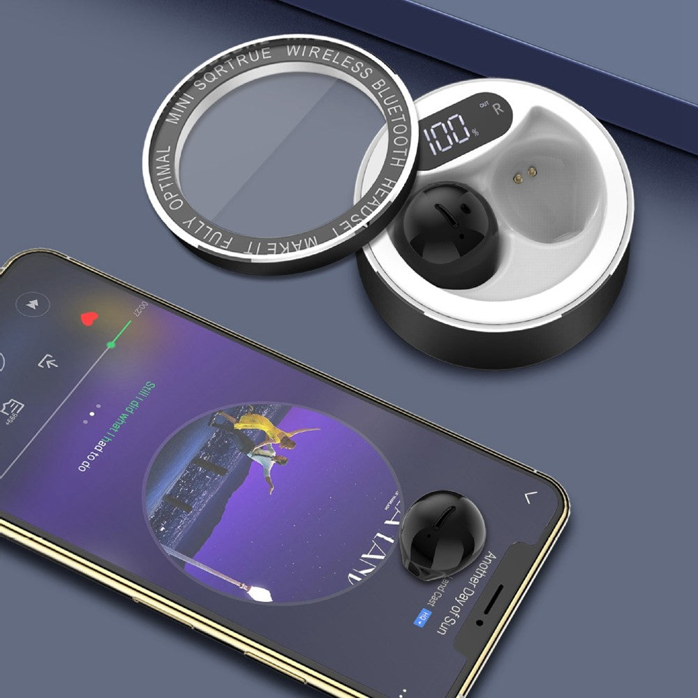 X21T Mini Size TWS Wireless Bluetooth-compatible Headset Low Delay Earphone with Digital Display Screen Charging Case
