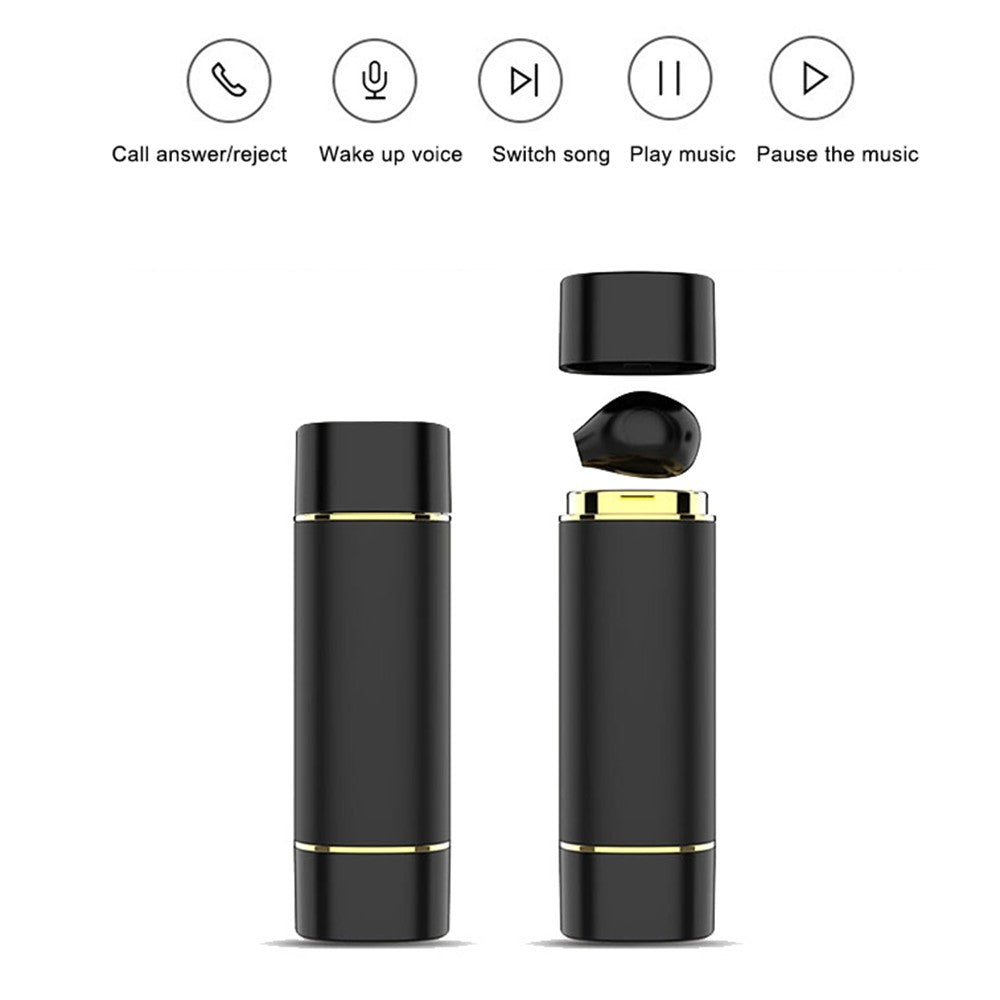 TWS Earphone Bluetooth-compatible 5.1 Wireless Sports Headphone with Lipstick-shaped Charging Case