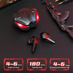 J13 Bluetooth-compatible Earbuds Binaural In-Ear Gaming Headset Dual Mode E-Sport Headphone with Digital Display / Breathing Light