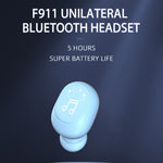 F911 Bluetooth-compatible Earbud Single Wireless Earphone Mini Headset Hands-Free Car Headphone Earpiece