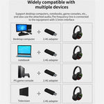 L800 2.4G Wireless / Bluetooth-compatible 5.1 Over-ear Headset LED Light Low Latency E-sports Gaming Headphone