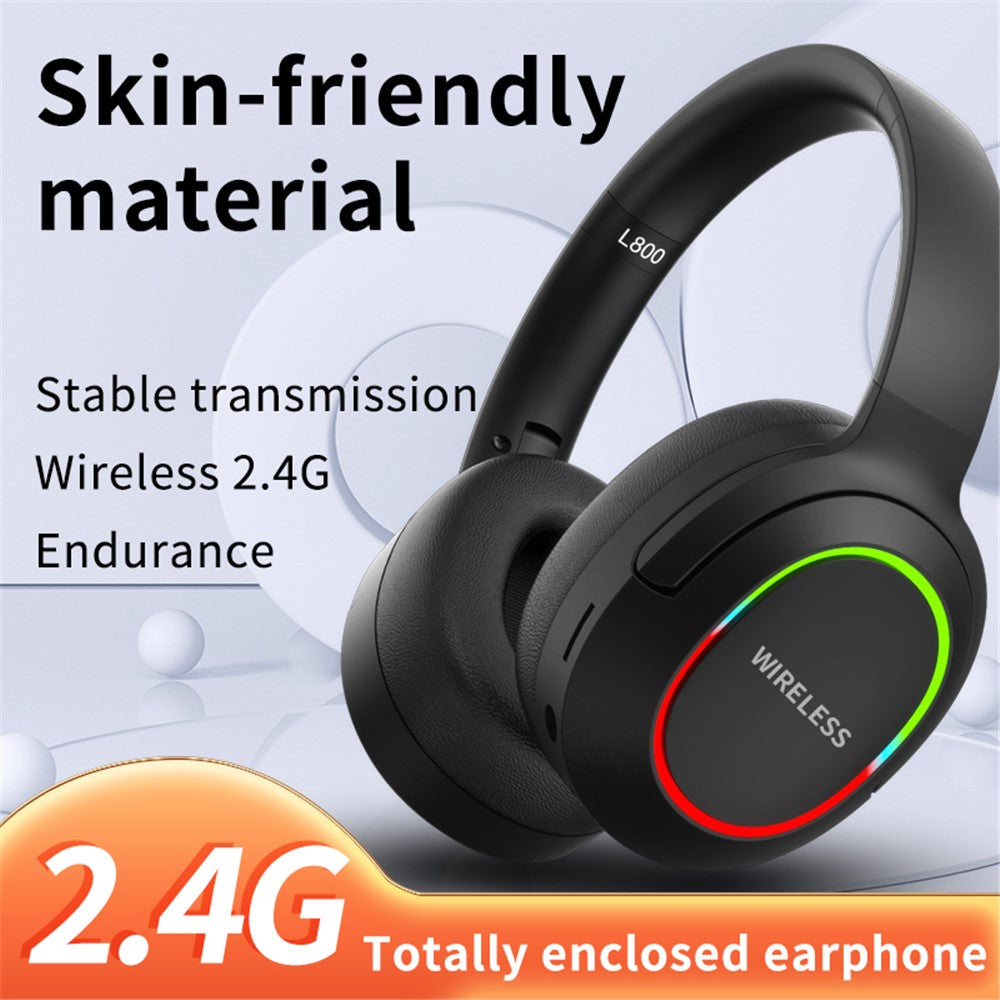 L800 2.4G Wireless / Bluetooth-compatible 5.1 Over-ear Headset LED Light Low Latency E-sports Gaming Headphone