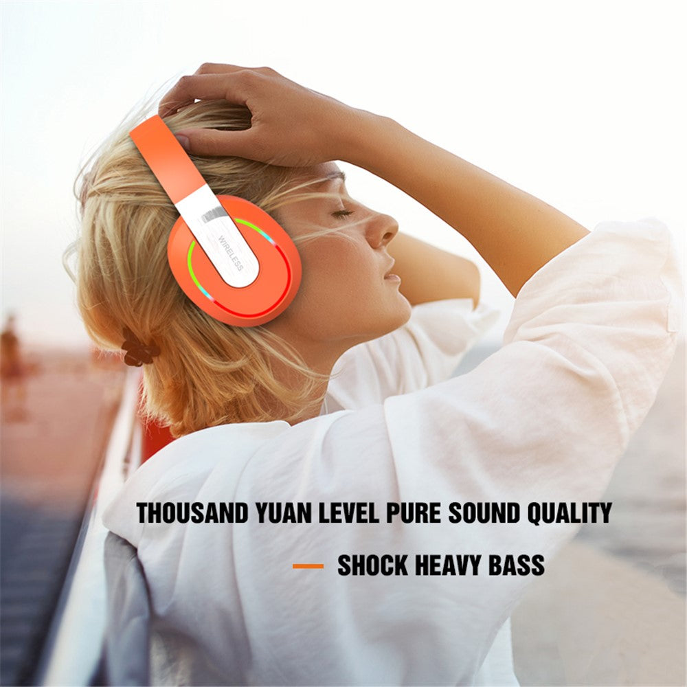 L850 Trådløst Over-ear Bluetooth-kompatibelt 5.1 Headset med RGB-lys, E-sport Gaming Hovedtelefon, Understøtter TF-kort