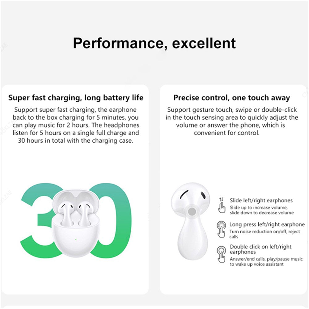 HUAWEI FreeBuds 5 TWS Headset Wireless Bluetooth-compatible 5.2 Earphones Active Noise Cancelling Earbuds