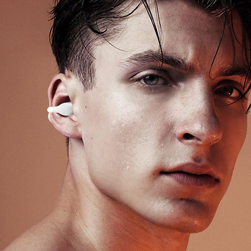 M10 Digital Display Clip-on Bluetooth-compatible Earphone HiFi Sound Single Ear Bendable Headphone