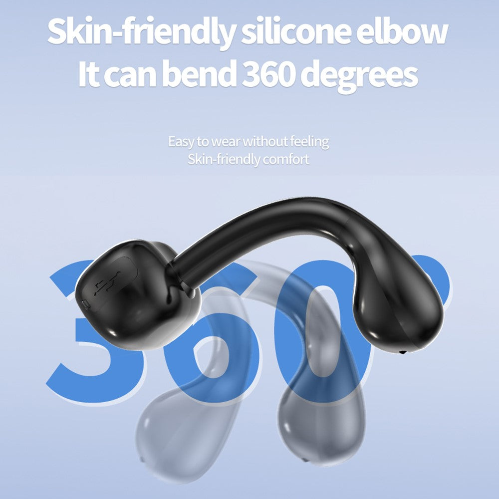 M10 Digital Display Clip-on Bluetooth-compatible Earphone HiFi Sound Single Ear Bendable Headphone