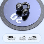 M10 Digital Display Clip-on Bluetooth-compatible Earphone HiFi Sound Single Ear Bendable Headphone
