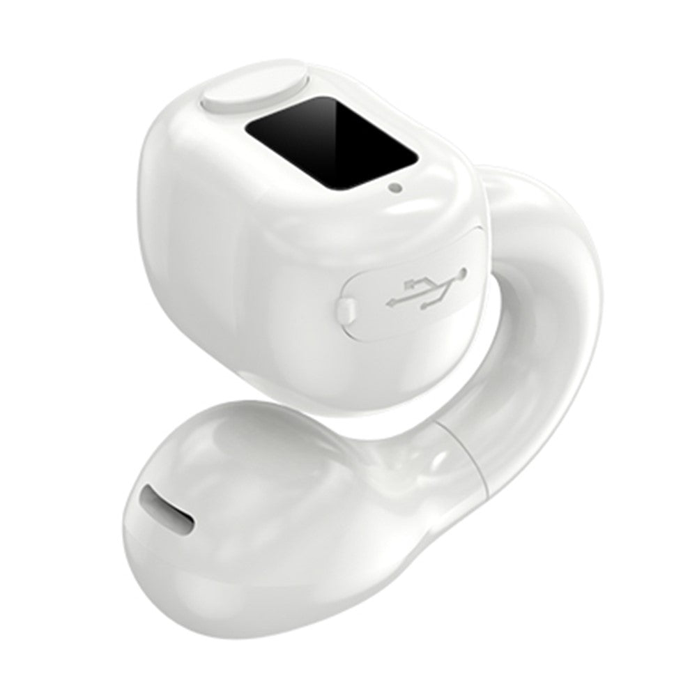 M10 Digital Display Clip-on Bluetooth-compatible Earphone HiFi Sound Single Ear Bendable Headphone