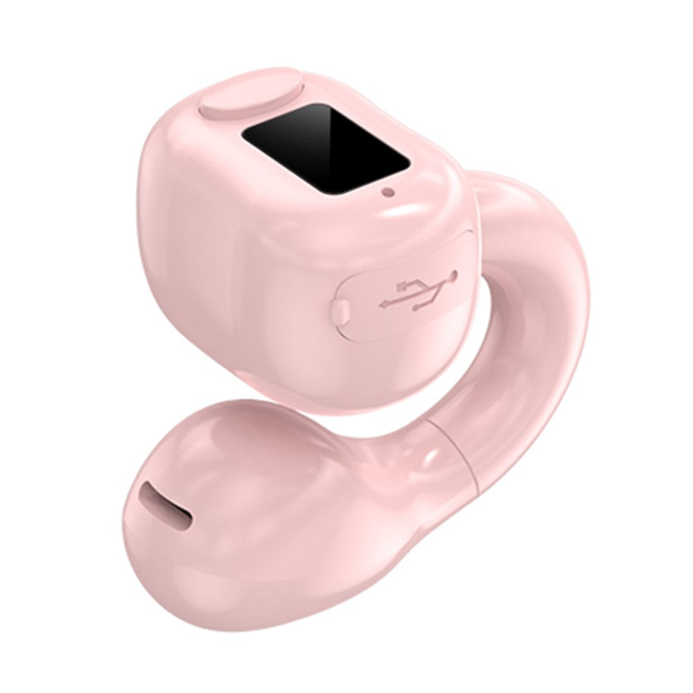 M10 Digital Display Clip-on Bluetooth-compatible Earphone HiFi Sound Single Ear Bendable Headphone