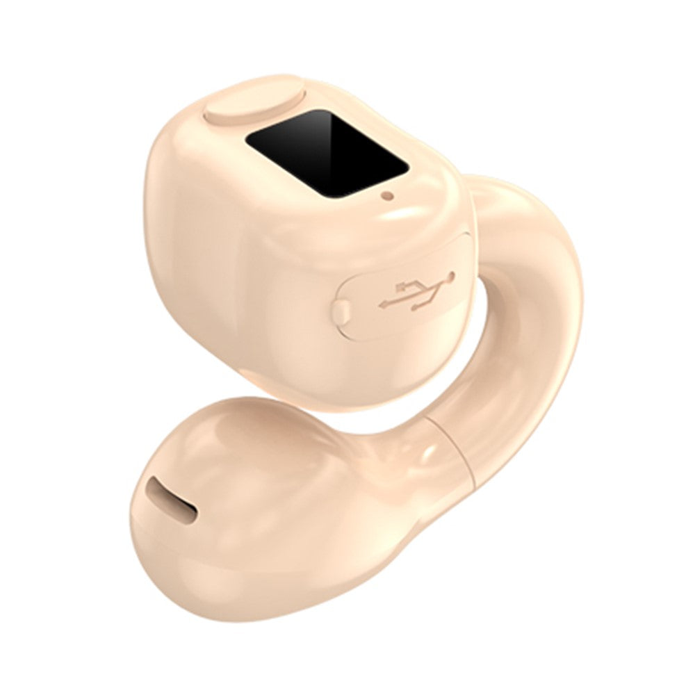 M10 Digital Display Clip-on Bluetooth-compatible Earphone HiFi Sound Single Ear Bendable Headphone