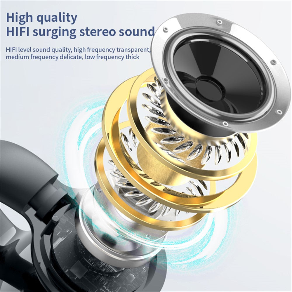 YX09 Clip-On Enkeltøre Bluetooth-kompatibelt Headset Stereo Business-stil Trådløse Hovedtelefoner