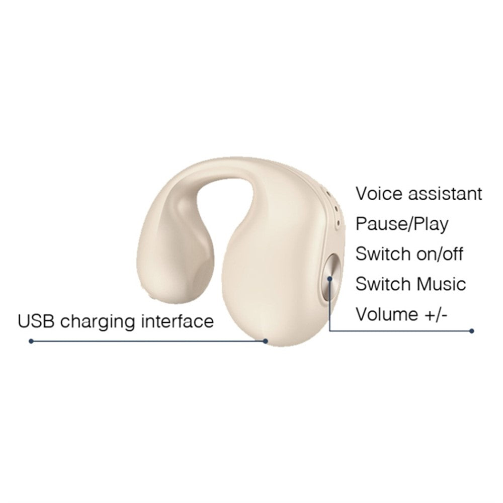 V50 Single-Ear Headset Bluetooth-compatible Wireless Bone Conduction Clip-on Headphone Sport Running Earphone