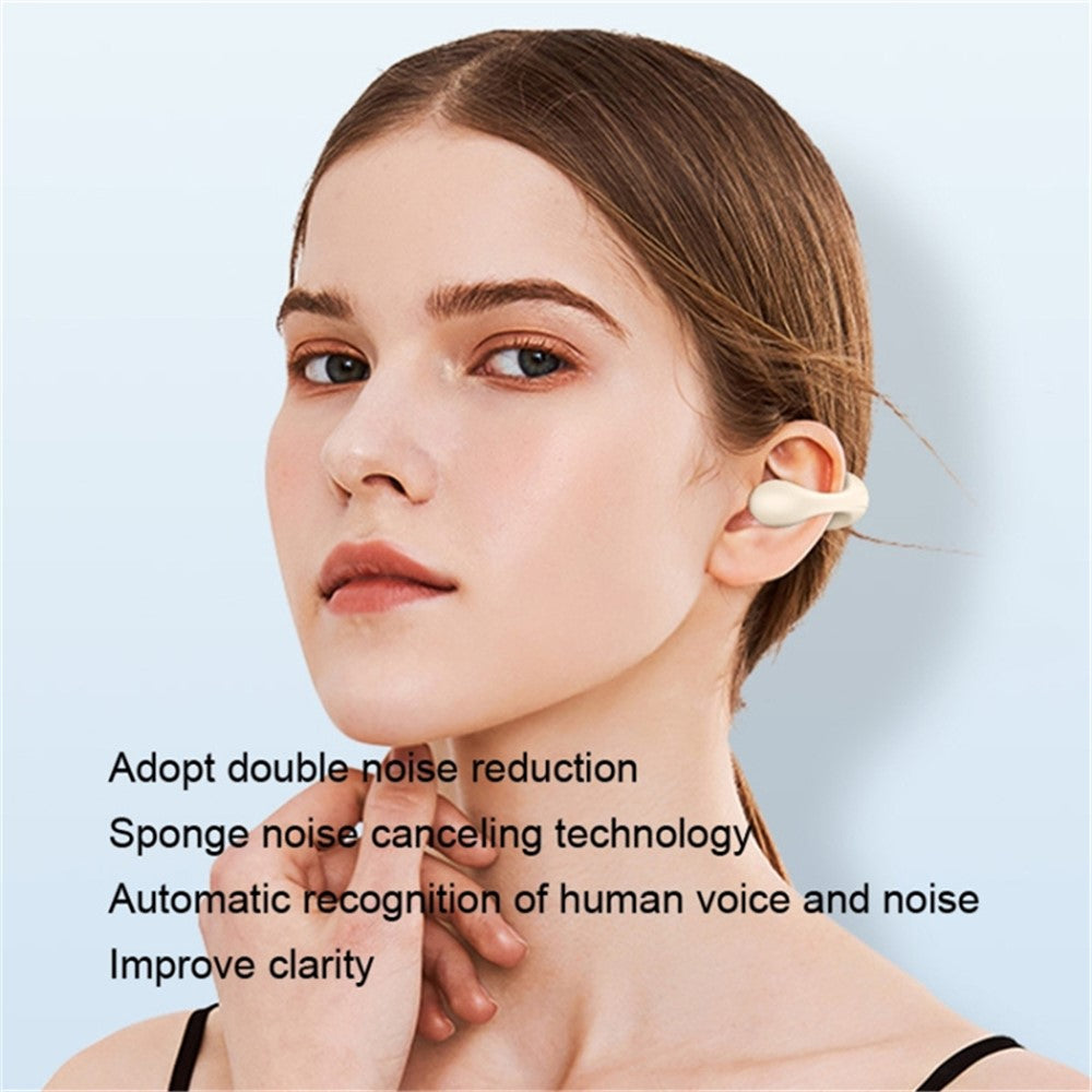V50 Single-Ear Headset Bluetooth-compatible Wireless Bone Conduction Clip-on Headphone Sport Running Earphone
