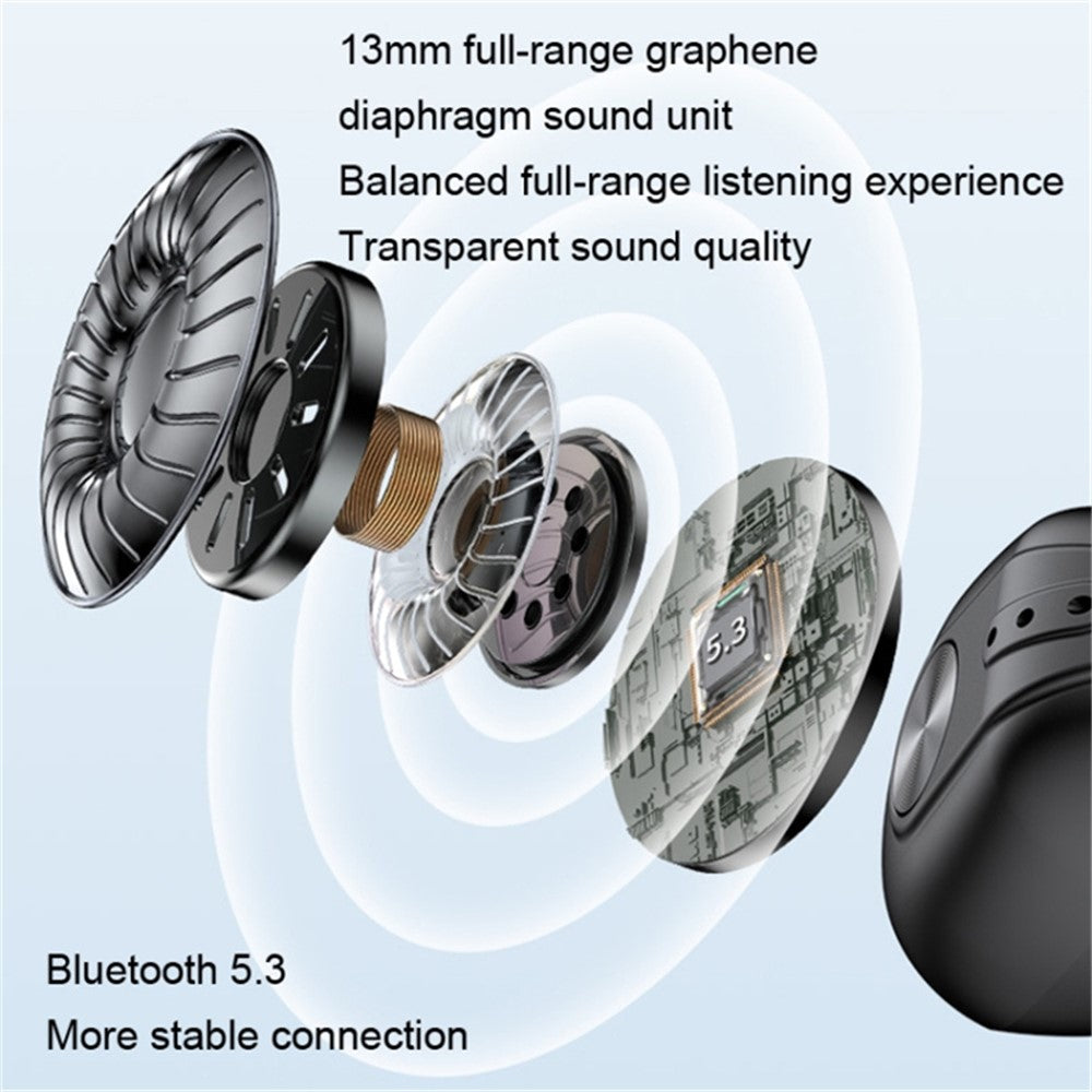 V50 Single-Ear Headset Bluetooth-compatible Wireless Bone Conduction Clip-on Headphone Sport Running Earphone