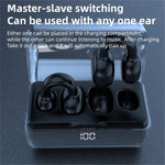 FK8 Bone Conduction Bluetooth-compatible Earphones Ear Clip Headphones with Digital Display Charging Case